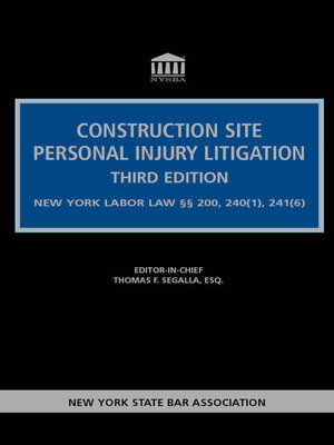 cover image of Construction Site Personal Injury Litigation